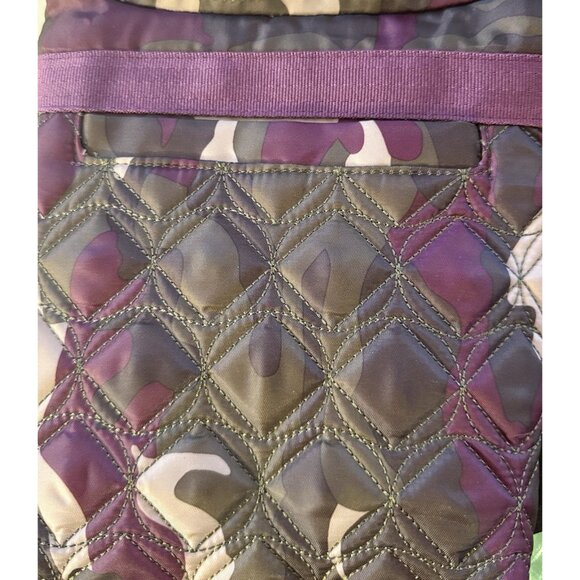 LUG Quilted Travel Convertible Adjustable Crossbody Strap Bag Purple Camouflage - Picture 3 of 14